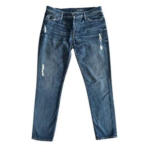7 for All Mankind Josefina Distressed Jeans sz 31 slim boyfriend ankle crop 999